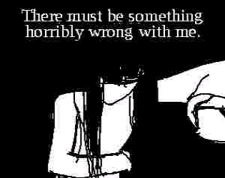 there must be something horribly wrong with me (next to figure with long black hair)